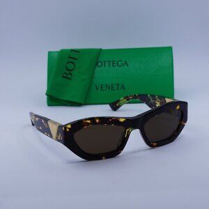 Bottega Veneta BV1221S 002 Cat Eye Sunglasses - Havana/Brown